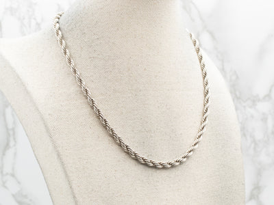 Rope Twist Sterling Silver Chain with Lobster Clasp