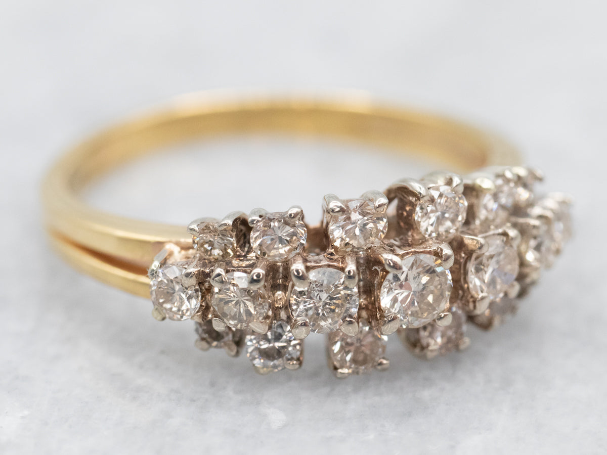 Two Tone Gold Champagne Diamond Band