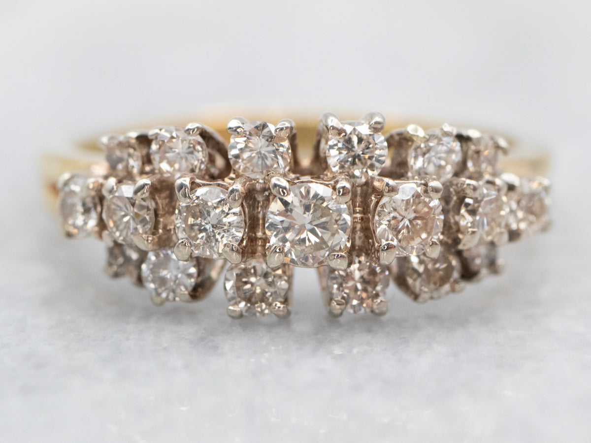 Two Tone Gold Champagne Diamond Band