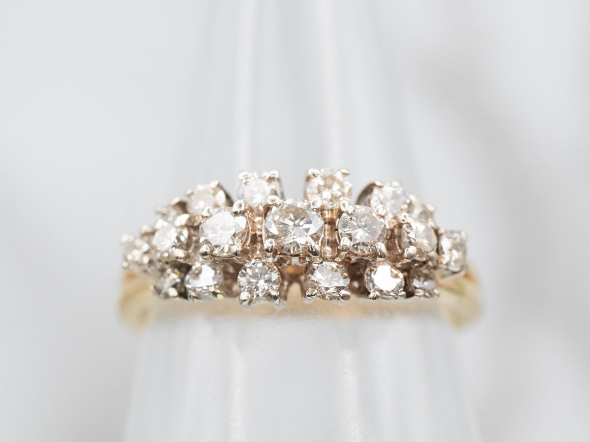 Banda de diamantes en champán dorado de dos tonos