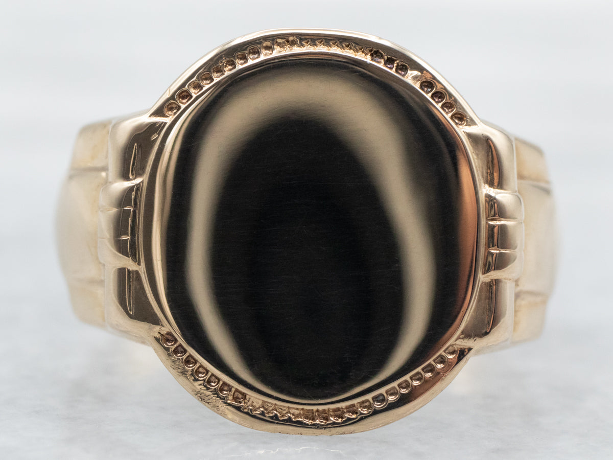 Bold Yellow Gold Large Signet Ring