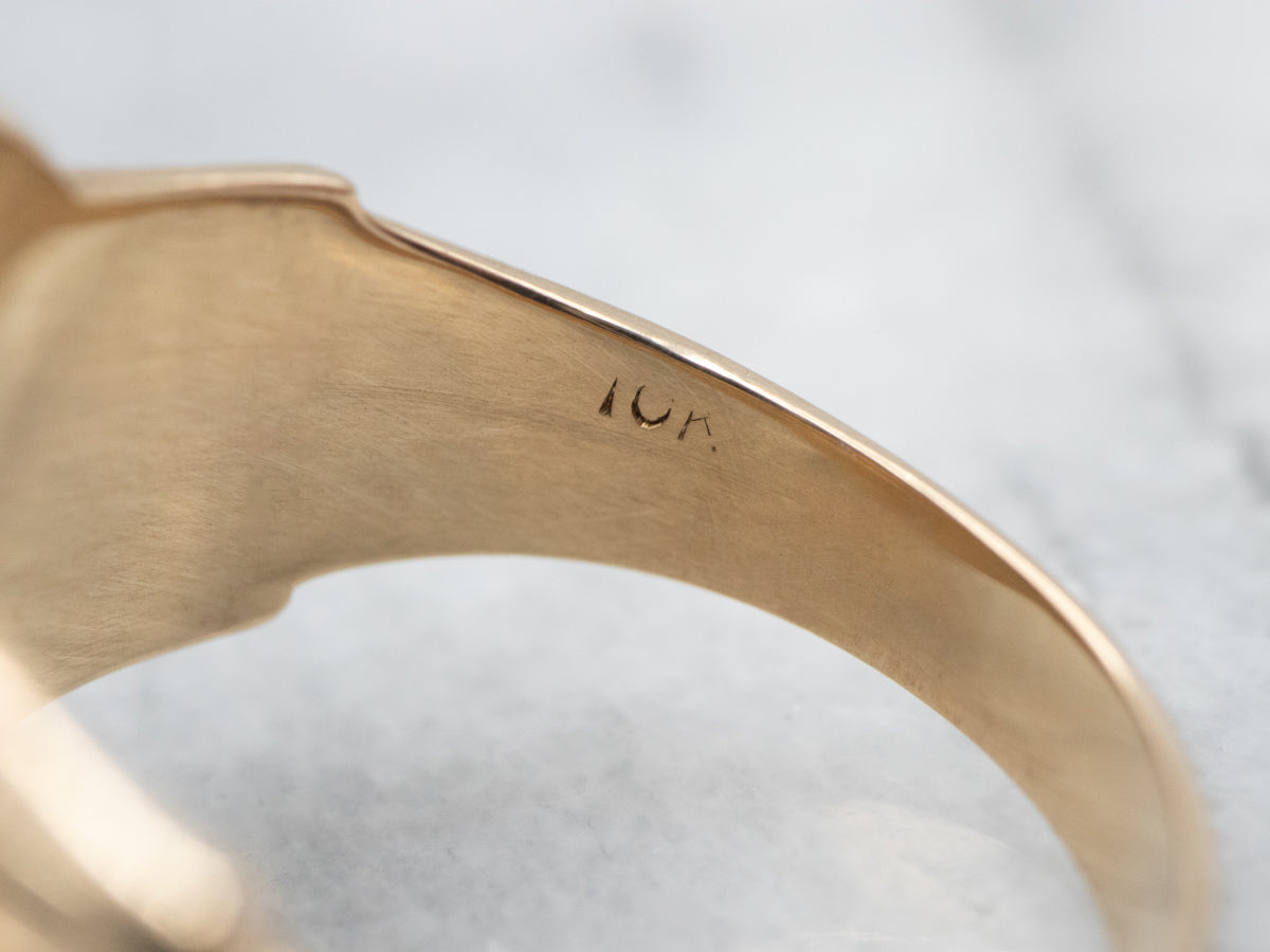 Bold Yellow Gold Large Signet Ring