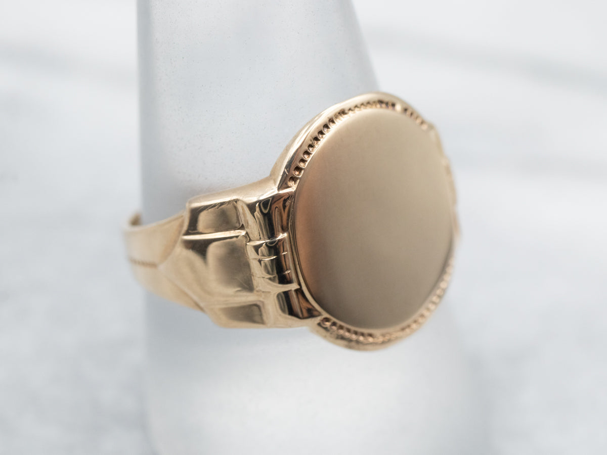 Bold Yellow Gold Large Signet Ring