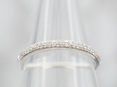 Expertly Crafted White Gold Double Row Diamond Wedding Band
