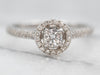 Exquisite White Gold Diamond Engagement Ring with Diamond Halo and Shoulders