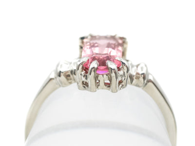 White Gold Pink Tourmaline Cleo Ring