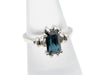 White Gold Blue Spinel Cleo Ring