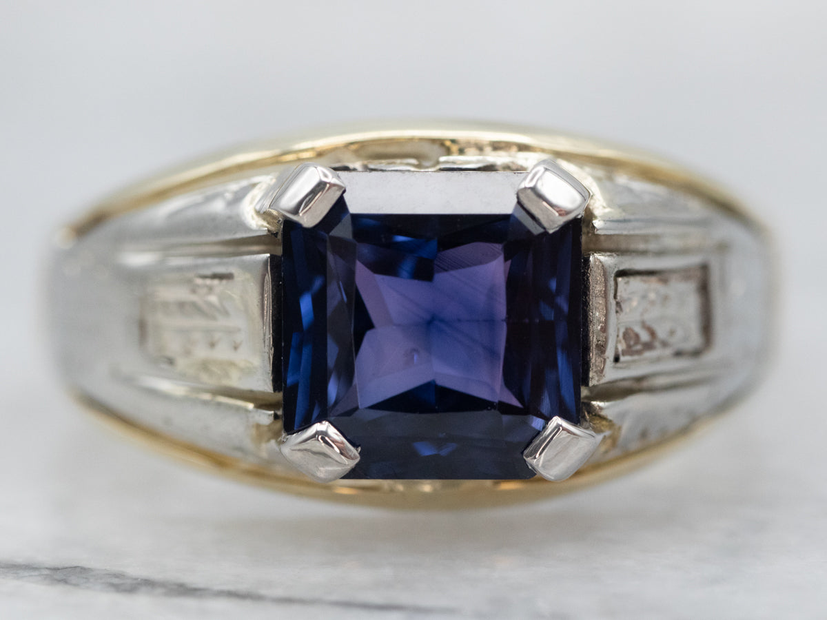 Mixed Metal Color Changing Sapphire Engagement Ring
