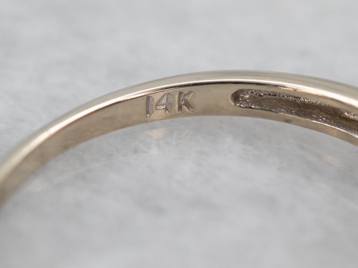 White Gold Pink Sapphire Engagement Ring with Diamond Accents