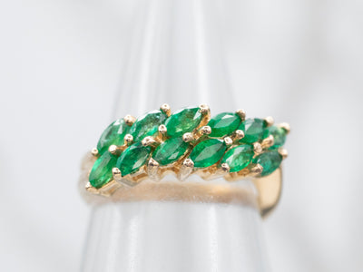 Glorious Green Emerald Bypass Ring