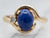 Luxury Yellow Gold Lapis Bypass Ring with Diamond Accent