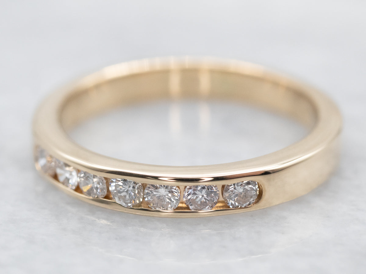 Yellow Gold Channel Set Diamond Band