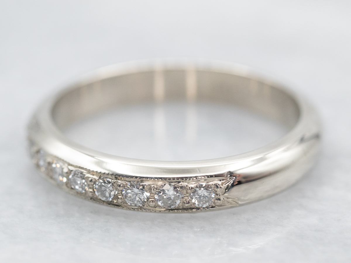 Vintage Art Carved Diamond Band