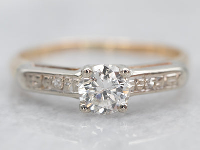 Retro Forget-Me-Not Diamond Engagement Ring