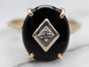 Vintage Black Onyx Ring with Diamond Accent