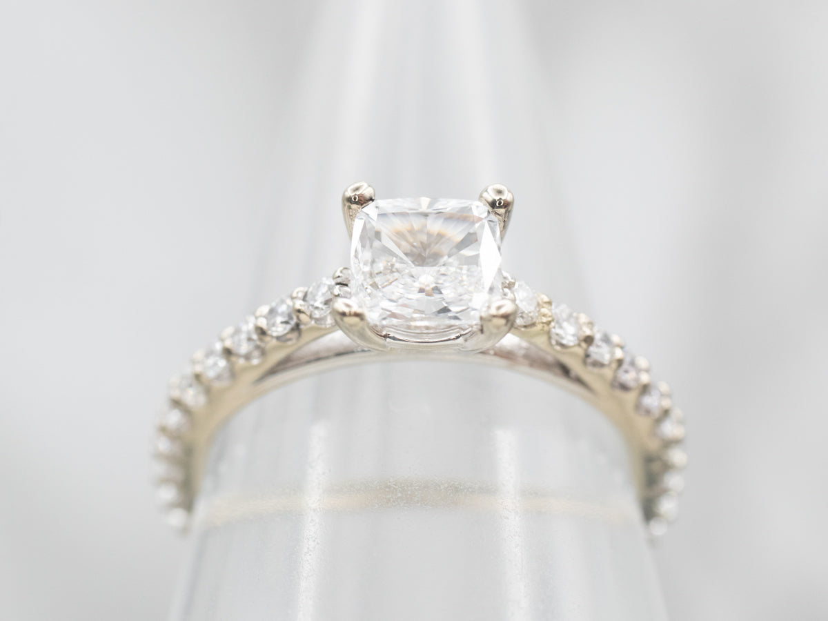 Brilliant Cushion Cut Diamond Engagement Ring