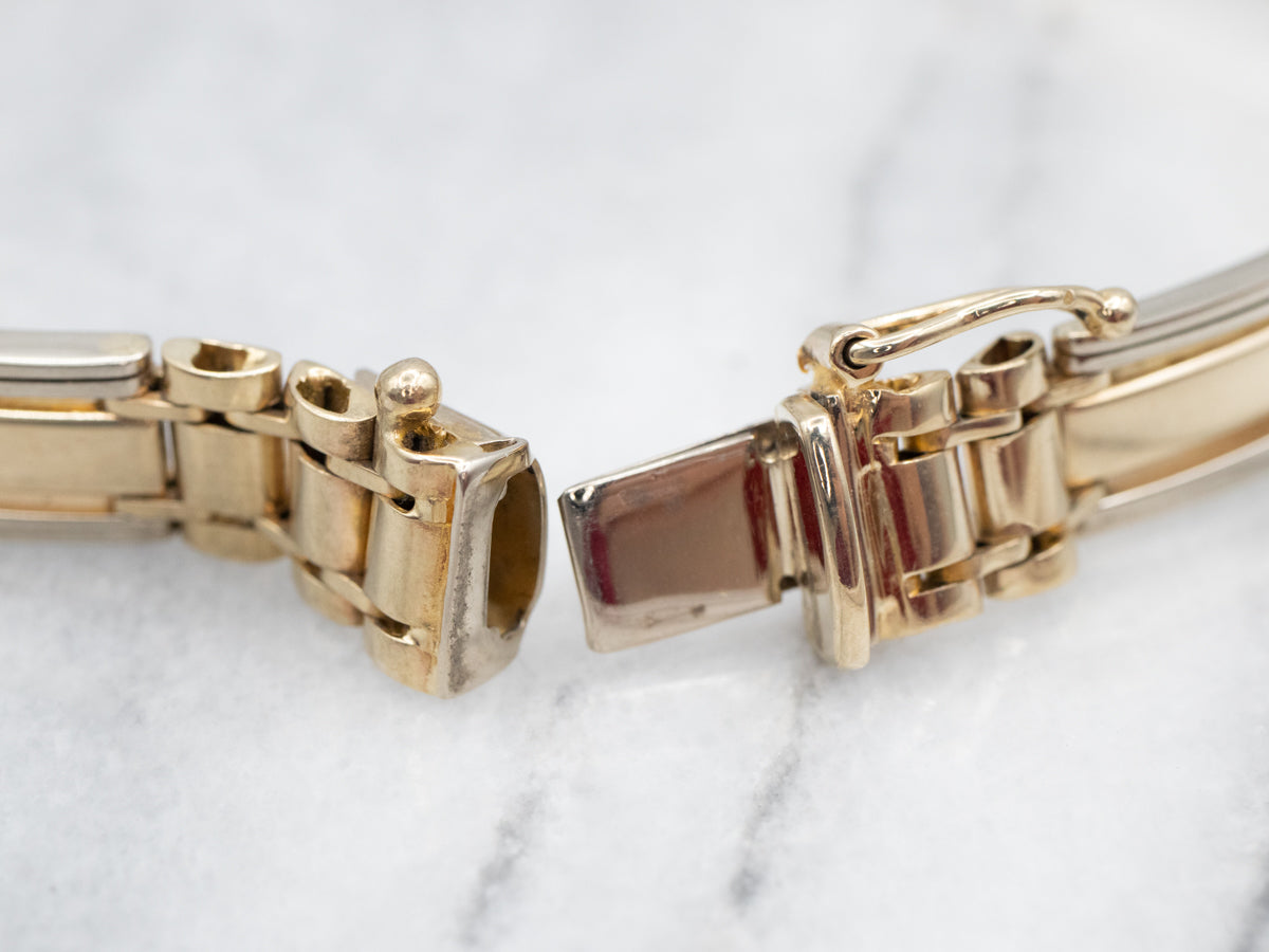 Timeless Yellow Gold Panel Bracelet