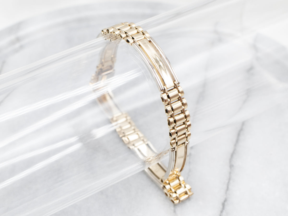 Timeless Yellow Gold Panel Bracelet