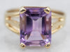 Amazing Yellow Gold Amethyst Solitaire Cocktail Ring