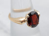 Classically Designed Yellow Gold Garnet Solitaire Ring