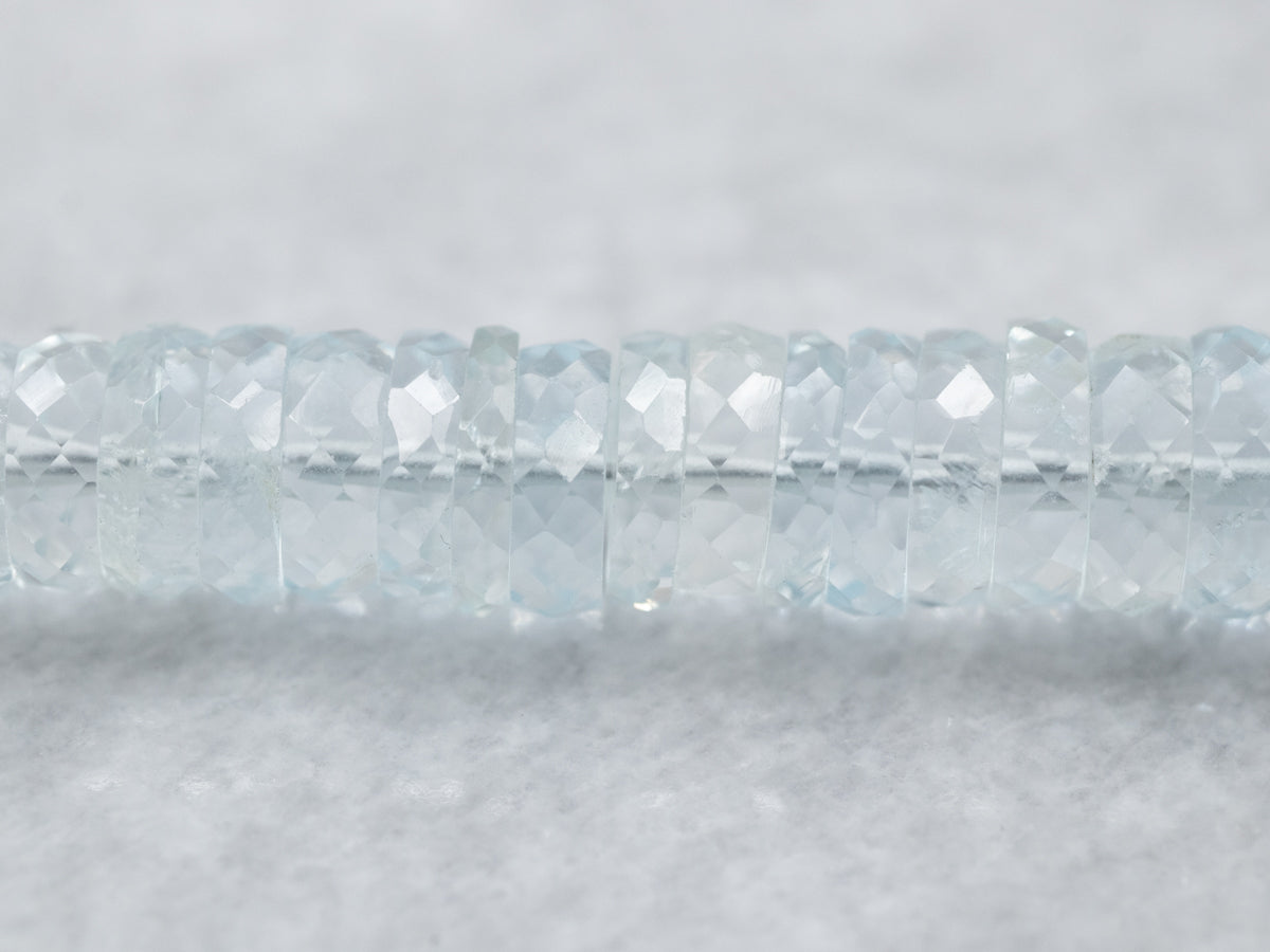 *RESERVED* Graduated Aquamarine Beaded Necklace