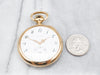 Antique Gold Open Face Pocket Watch with "CES" Monogram