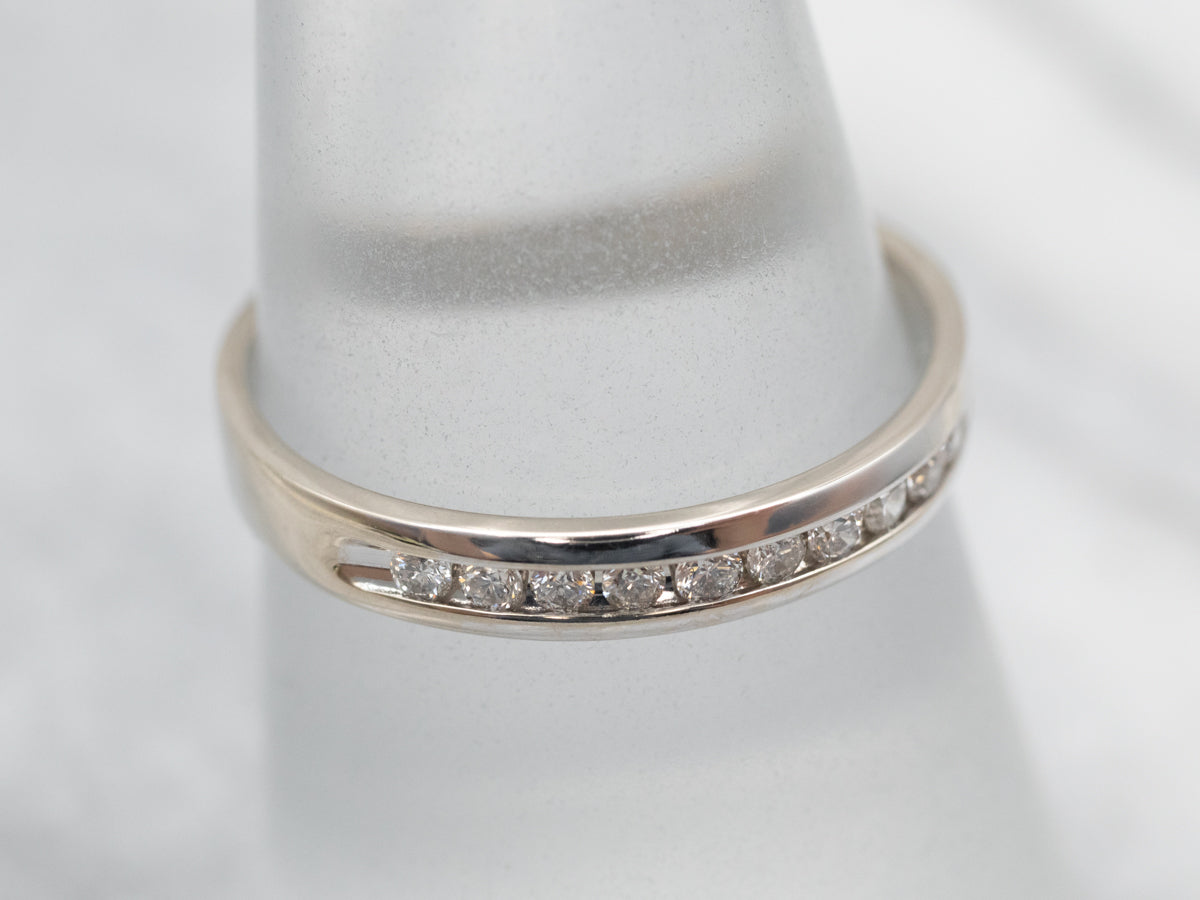White Gold Channel Set Diamond Wedding Band