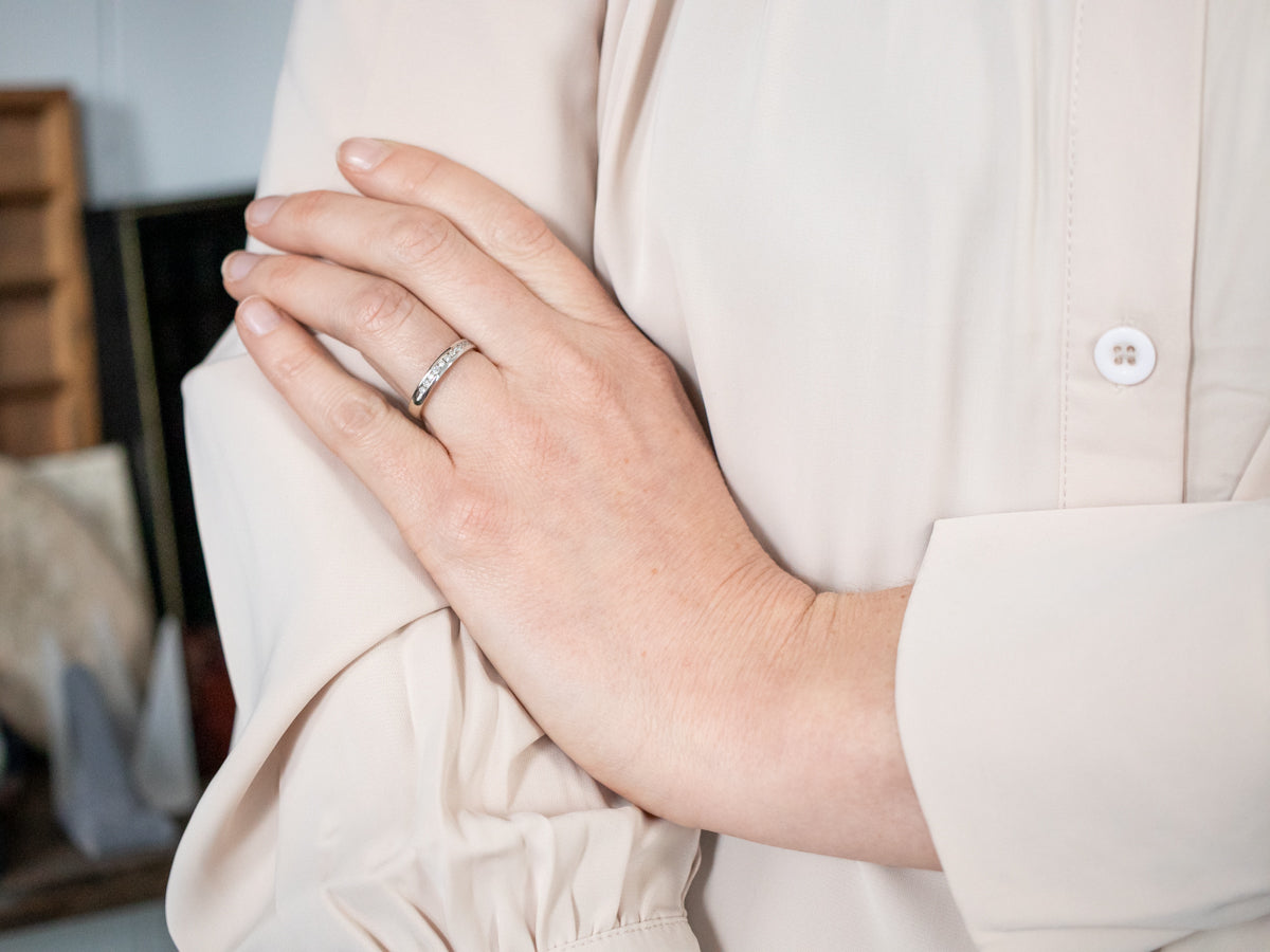 White Gold Channel Set Diamond Wedding Band