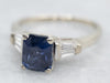 Retro Era Sapphire and Diamond Engagement Ring