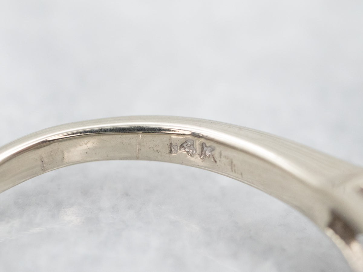 Retro Era Sapphire and Diamond Engagement Ring