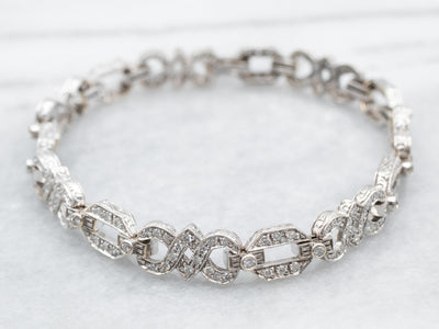 White Gold Diamond Infinity Link Bracelet