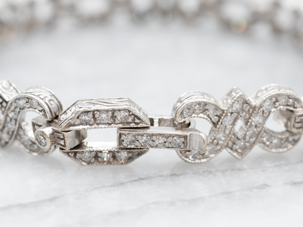 White Gold Diamond Infinity Link Bracelet