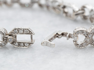 White Gold Diamond Infinity Link Bracelet