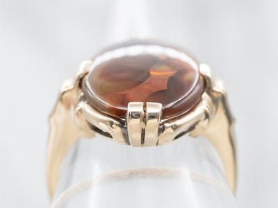Vintage Gold Fire Agate Ring