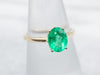 Classic Gold Emerald Solitaire Engagement Ring