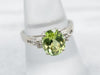 Modern Lime Green Tourmaline Diamond Ring