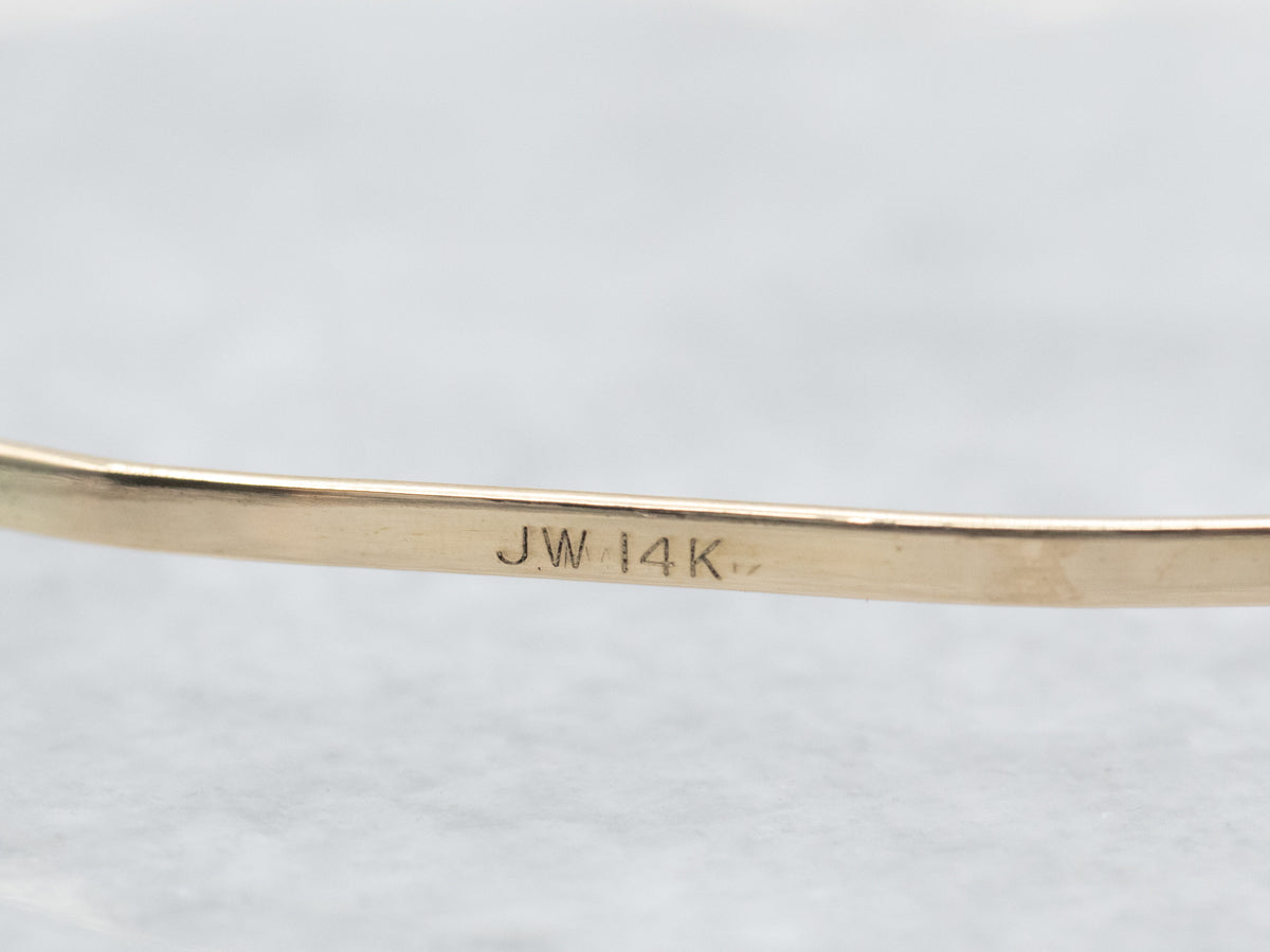 Engraved Gold Hinged Bangle Bracelet