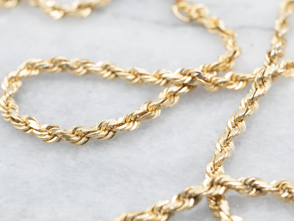 Polished Gold Rope Twist Chain with Barrel Clasp