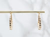 Vintage Gold Ribbed Hoop Earrings