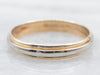 Art Carved Two Tone Gold Wedding Band