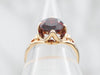 Yellow Gold Pyrope Garnet Solitaire Cocktail Ring