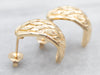 Botanical Gold Half Hoop Stud Earrings