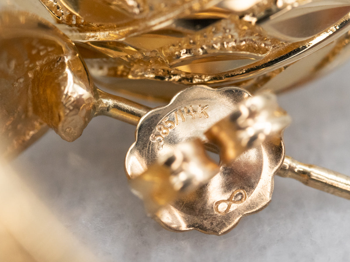 Botanical Gold Half Hoop Stud Earrings