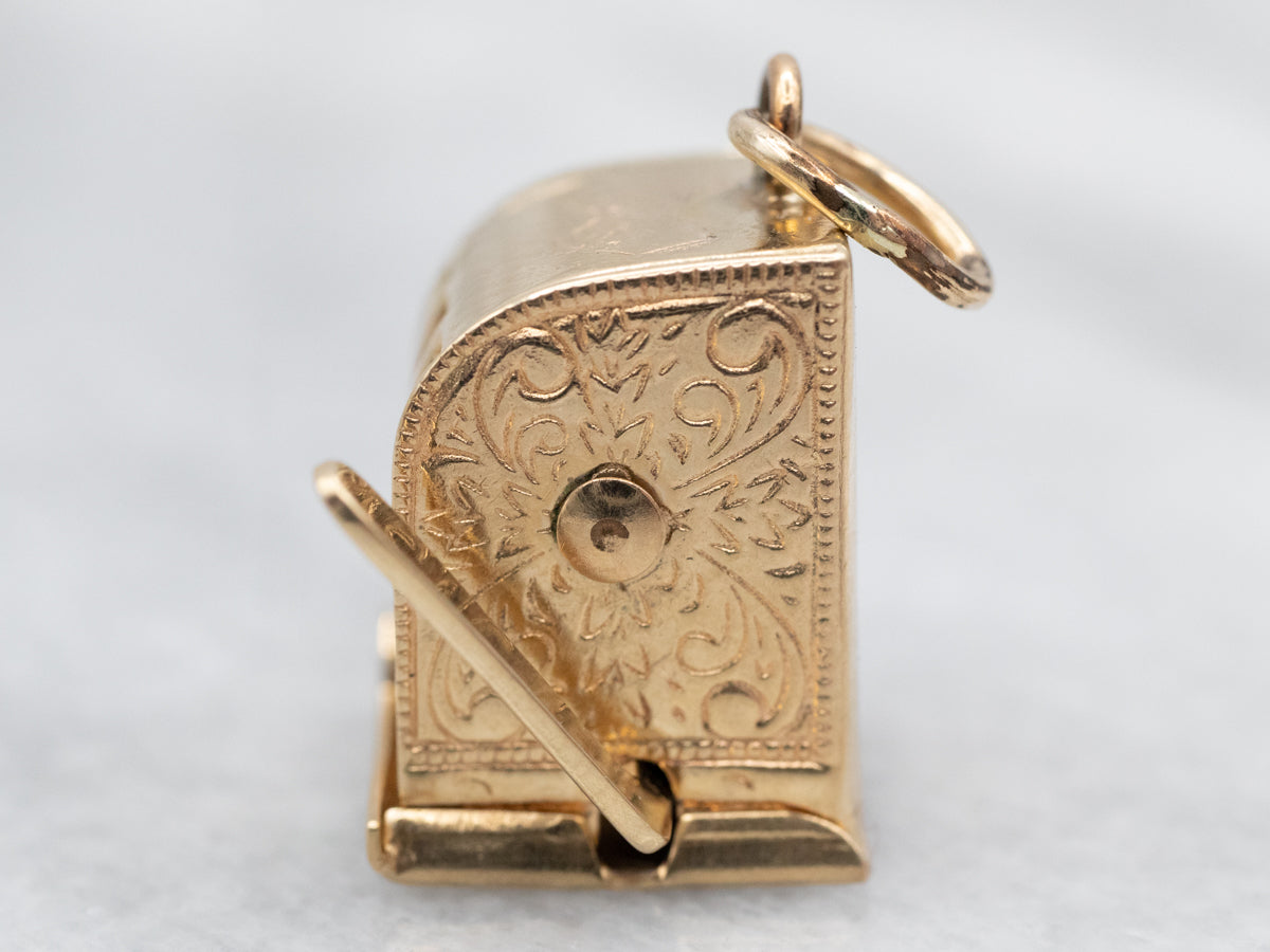 Yellow Gold Slot Machine Charm