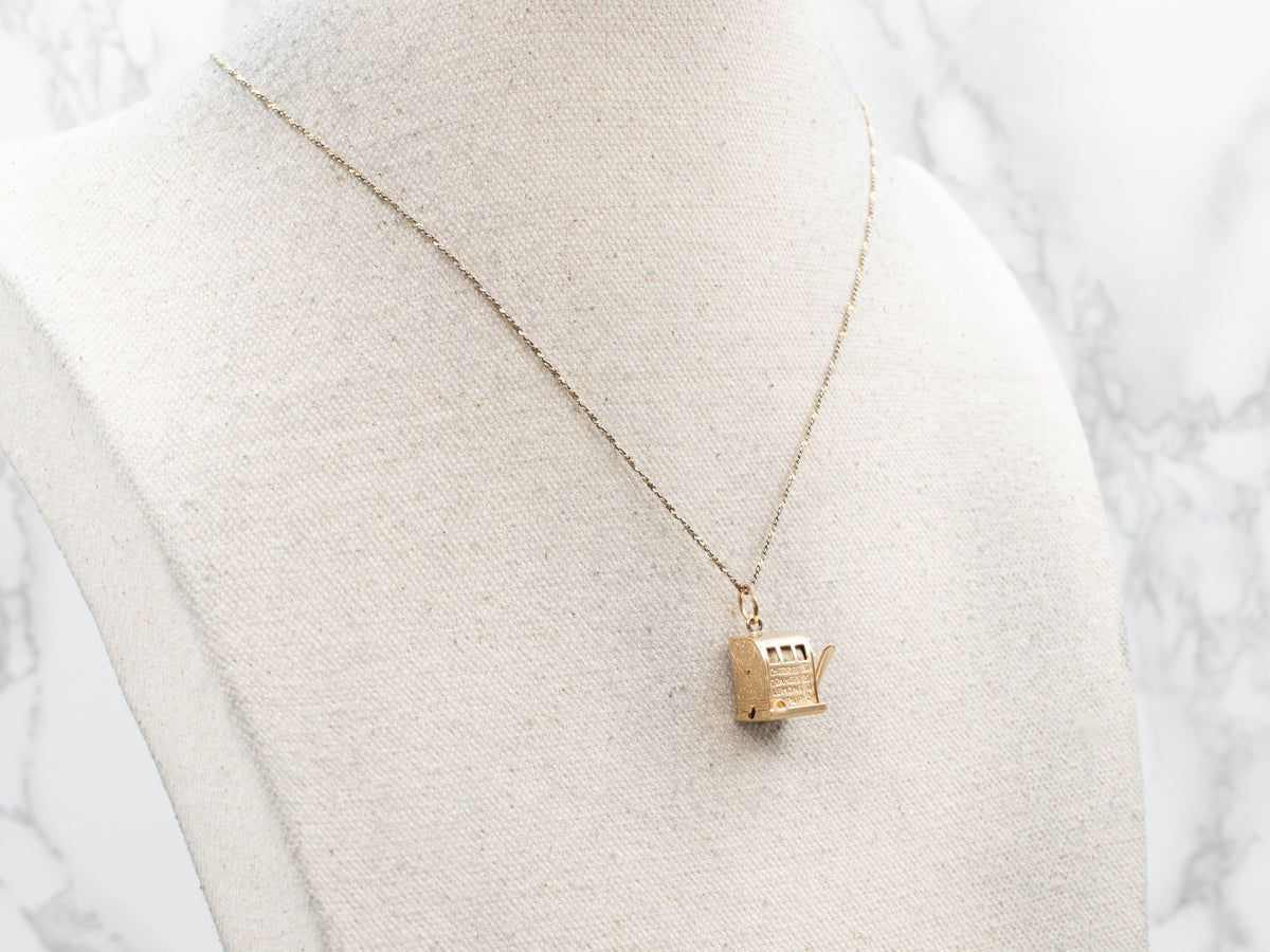 Yellow Gold Slot Machine Charm