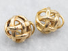 Woven 18-Karat Gold Basket Stud Earrings