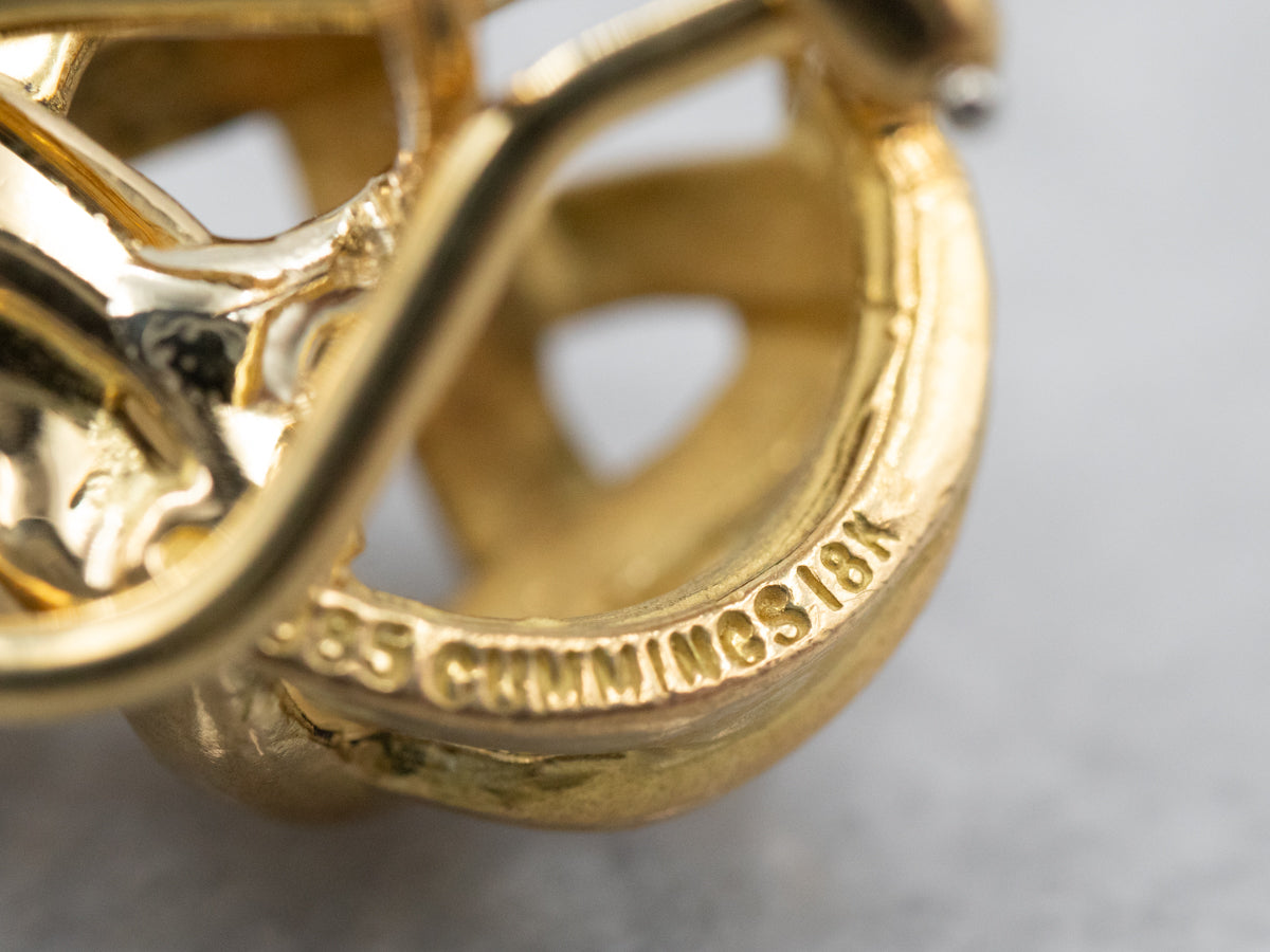 Woven 18-Karat Gold Basket Stud Earrings