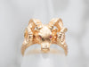 Bold Yellow Gold Ram's Head Ring with Ruby Eyes