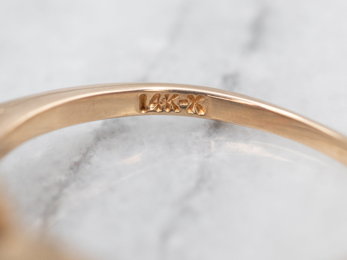 Vintage Garnet Solitaire Bypass Ring