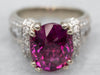 Modern Gold Pink Sapphire Engagement Ring with Diamond Accents
